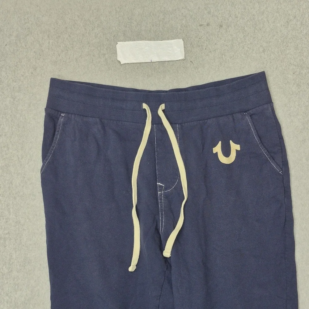 True Religion Men Pants L/G Blue Sweatpants Jogger Logo Sweatpant 28